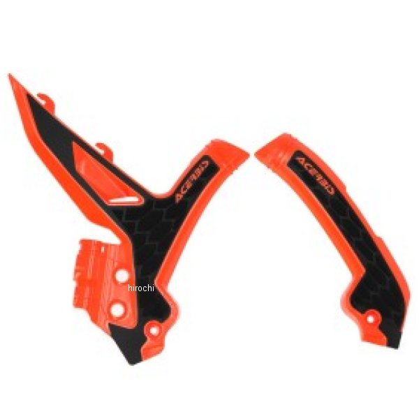 Acerbis 23年以降 KTM EXC-F/ SX/ SX-F/ XC/ XC-F/ XC-W/ XCF-W フレームガード- X-Grip 16 オレンジ/ブラック ACB2975045225 WO店