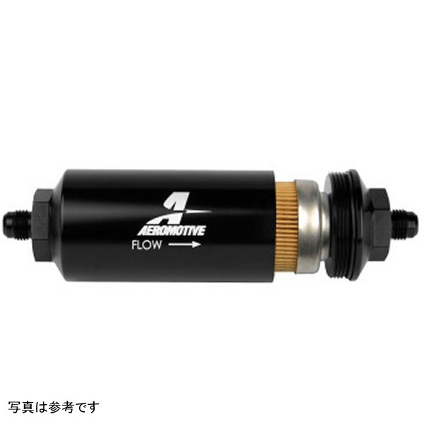 Aeromotive In-Line フィルター - (AN-6 Male) 10 Micron Fabric Element Bright Dip Black Finish AER12347 WO店