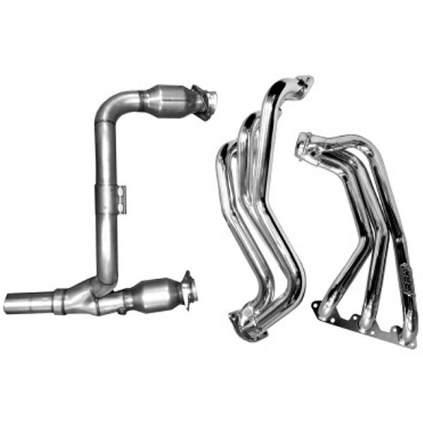 BBK 07年-11年 ジープ 3.8 V6 Long Tube エキゾースト Headers And Y Pipe And Converters - 1-5/8 シルバー Ceramic BBK40500 WO店