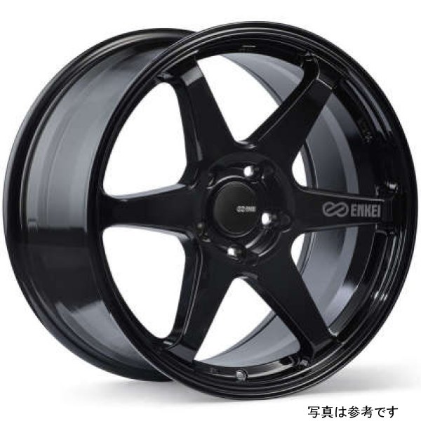 Enkei T6R 18x9.5 38mm オフセット 5x114.3 ボルト Pattern 72.6 Bore Gloss ブラック ホイール ENK539-895-6538BK WO店