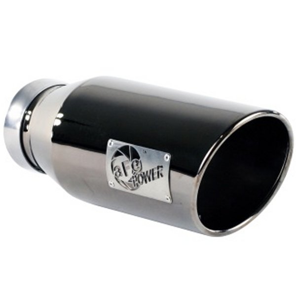 aFe MACHForce XP エキゾーストs Tips SS-304 EXH Tip 4In x 6Out x 15L ボルトオン (blk クローム) AFE49-92018-BC WO店