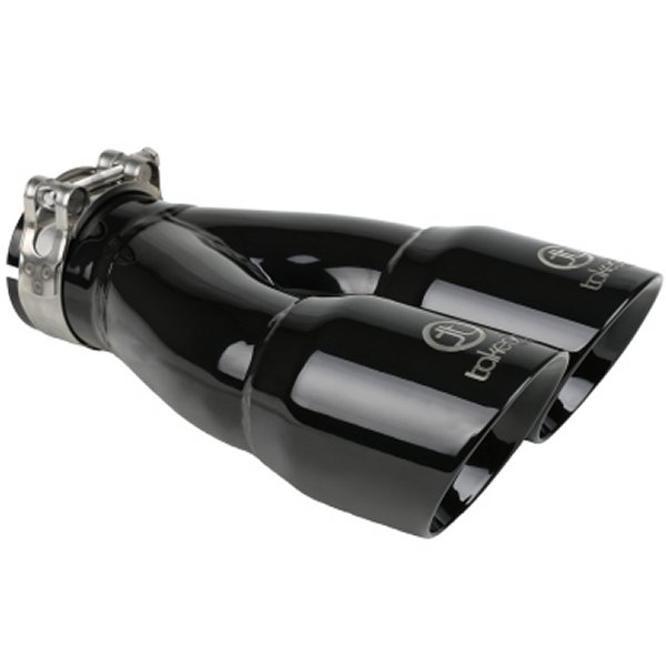 aFe Takeda 2.5in 304 ステンレススチール クランプ-on Exhaust Tip 2.5in Inlet 3in Dual Outlet ブラック AFE49T25364-B10 WO店