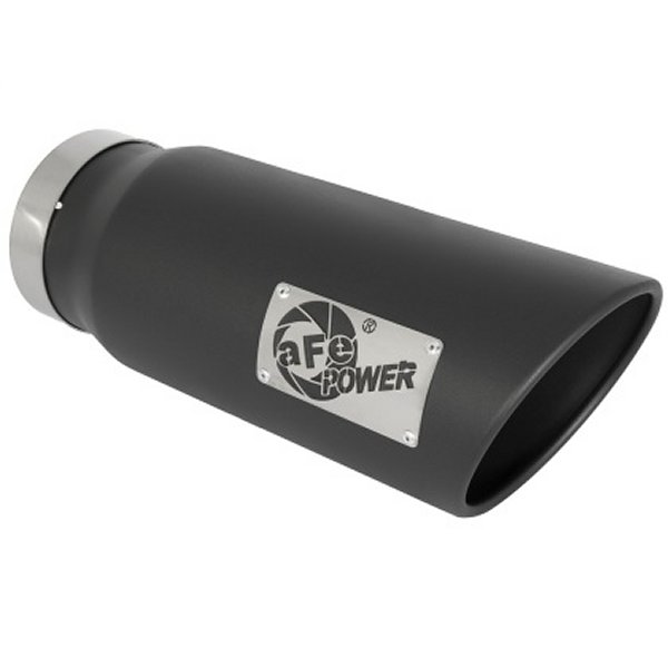aFe Power MACH Force-Xp 5in In x 6in Out x 15in L Bolt-On 409 SS Exhaust Tip ブラック AFE49T50601-B15 WO店