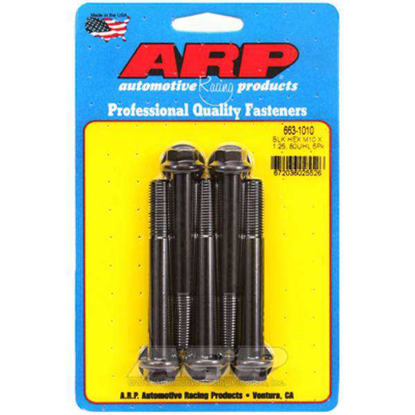 ARP M10 x 1.25 x 80mm Hex ブラックオキサイド ボルト 5個入り arp663-1010 WO店の通販は 4,901円