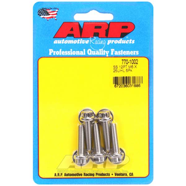 ARP M6 x 1.00 x 25mm 12pt ステンレス ボルト 5個入り ARP770-1002 WO店