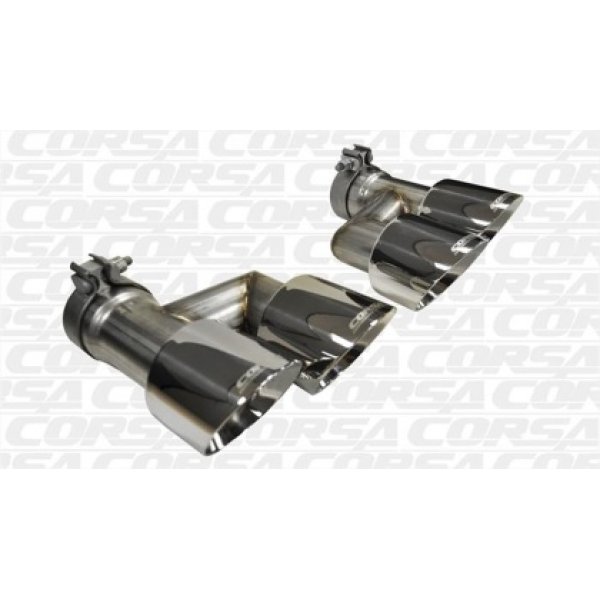 Corsa 15年-16年 フォード Mustang GT 5.0 Polish Quad Tips キット COR14333 WO店