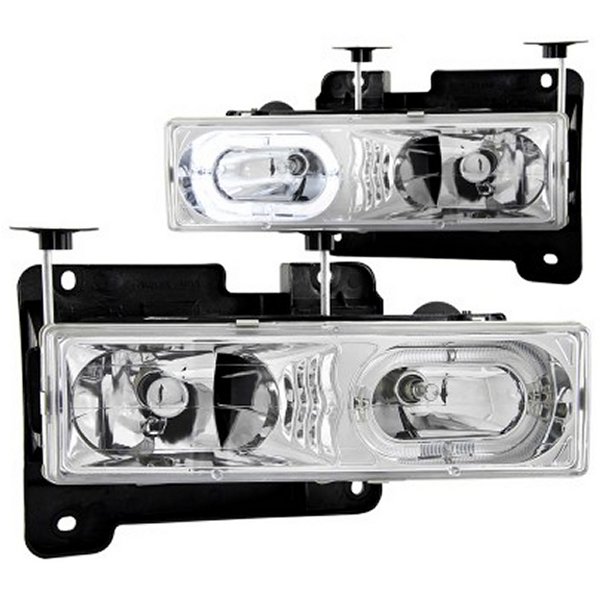 ANZO 1988-1998 シボレー C1500 Crystal ヘッドライト クローム w/ Halo anz111006 WO店の通販は 30,240円