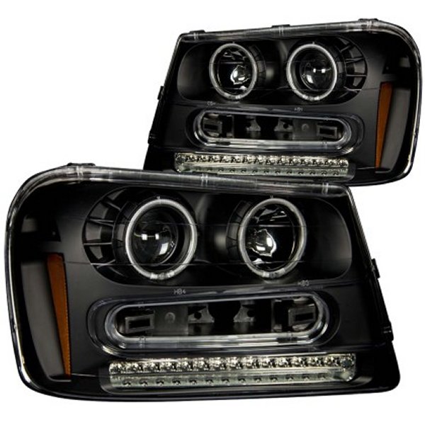 ANZO 2002-2009 シボレー Trailblazer プロジェクターヘッドライト w/ Halo Black ANZ111127 WO店