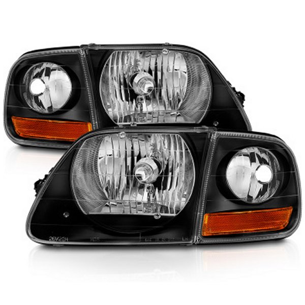ANZO 1997-2003 フォード F150 Crystal Headlight ブラック w/ Parking Light ANZ111460 WO店