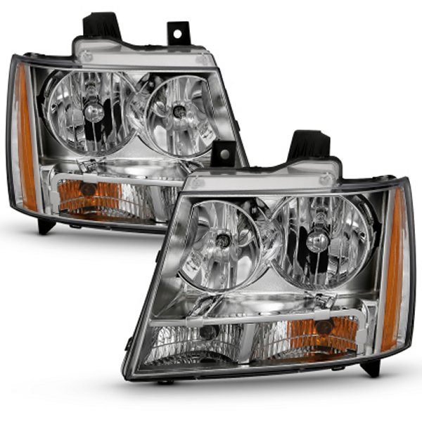 スーパー10 ANZO 2007-2014 Chevy TahOE Crystal Headlight クローム Amber