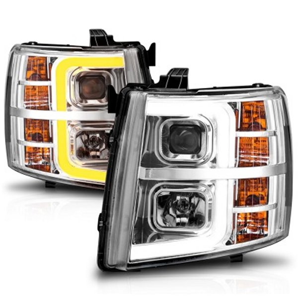 ANZO 07年-13年 シボレー Silverado 1500 プロジェクターw/ Light Bar クローム Housing w/ Sequential ANZ111546 WO店