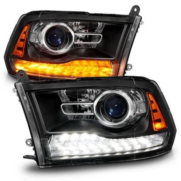 ANZO 09-18 Dodge Ram 1500/2500/3500 LED Plank Style ヘッドライト Switchback + Sequential - マットブラック anz111609 WO店 122,563円