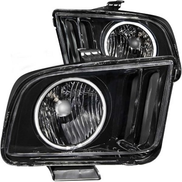 ANZO 05年-09年 フォード Mustang Crystal ヘッドライト w/ Halo ブラック (CCFL) ANZ121033 WO店