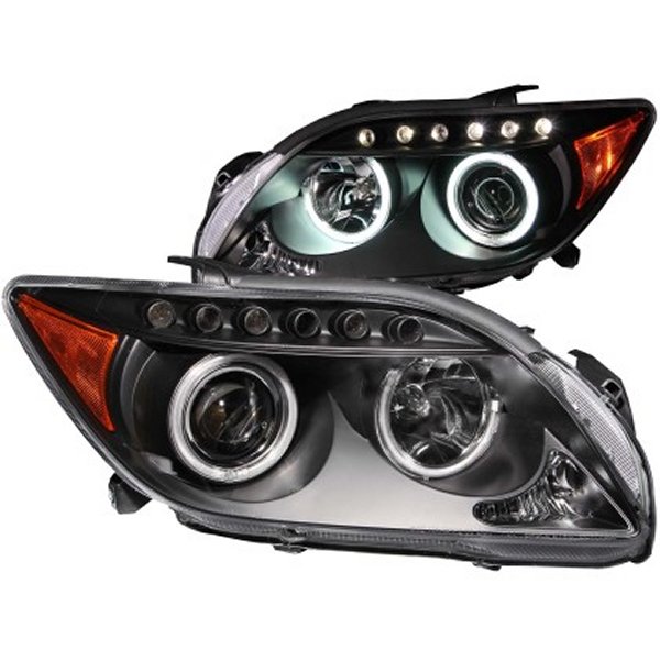 ANZO 2005-2010 Scion Tc プロジェクターヘッドライト w/ Halo ブラック (CCFL) ANZ121119 WO店