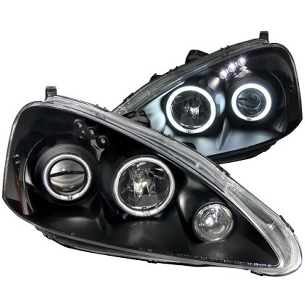 ANZO 2005-2006 Acura Rsx プロジェクターヘッドライト w/ Halo Black ANZ121197 WO店