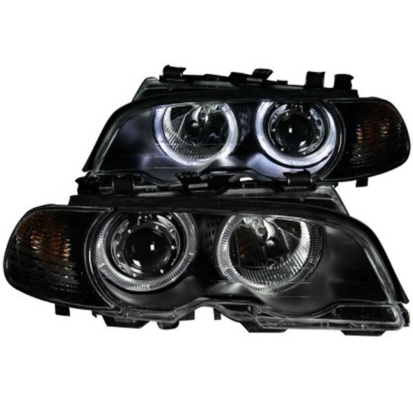 ANZO 2000-2003 BMW 3シリーズ E46 プロジェクターヘッドライト w/ Halo Black ANZ121269 WO店 59,359円