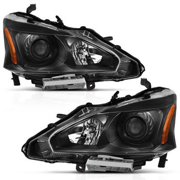 ANZO 2013-2015 ニッサン Altima プロジェクターHeadlight ブラック Amber ANZ121549 WO店