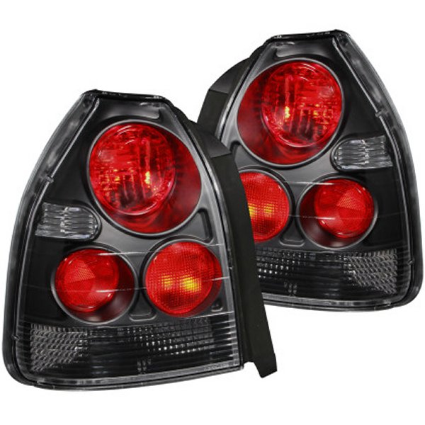 ANZO 1996-2000 ホンダ Civic Taillights Black ANZ221065 WO店