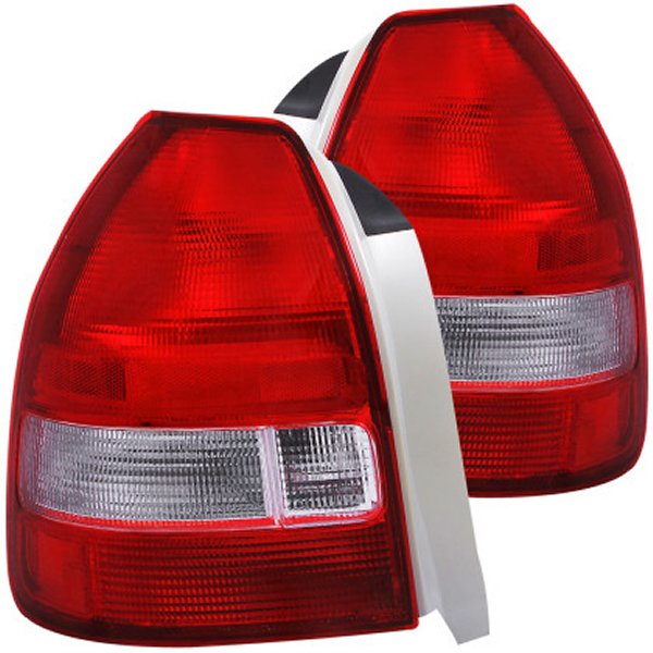 ANZO 1996-2000 ホンダ Civic Taillights Red/Clear anz221135 WO店の通販は