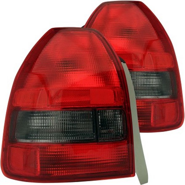 ANZO 1996-2000 ホンダ Civic Taillights Red/Smoke ANZ221193 WO店
