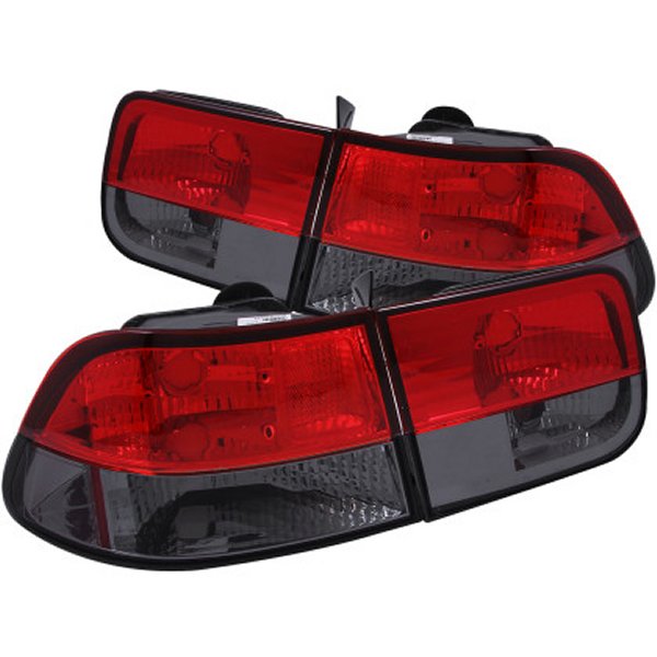 ANZO 1996-2000 ホンダ Civic Taillights Red/Smoke ANZ221206 WO店