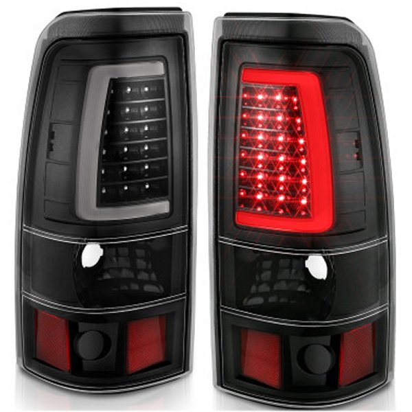 ANZO 1999-2002 Chevy Silverado 1500 LED Taillights Plank Style ブラック w/Clear Lens ANZ311330 WO店