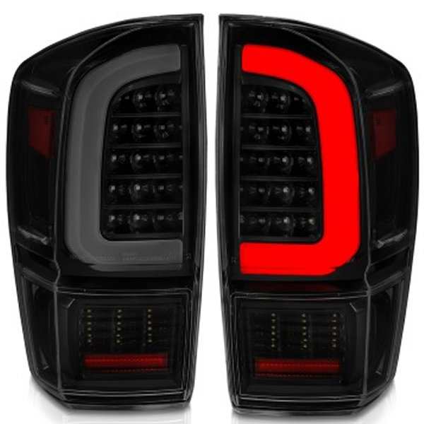ANZO 16-21 トヨタ Tacoma LED Tail Lights - w/ Light Bar Sequential ブラック Housing & Smoke Lens anz311401 WO店その他バイク用品