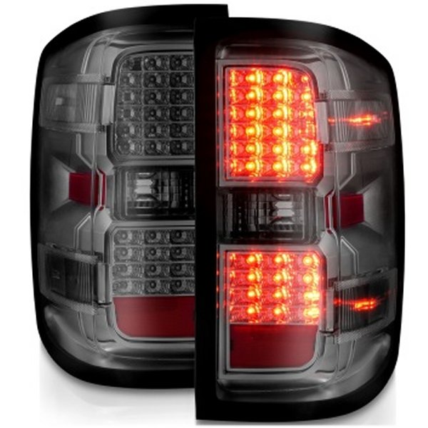 ANZO 15年-19年 シボレー シルバラード 2500HD/3500HD (Factory Halogen Only) LED Tail ライト スモーク w/クリア Lens ANZ311424 WO店