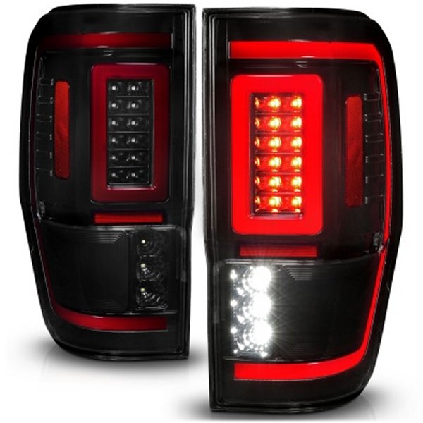 ANZO 19-22 フォード Ranger Full LED Taillights w/ Lightbar Sequential Signal ブラック Housing/Smoke Lens ANZ311447 WO店