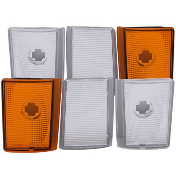 ANZO Corner Lights 1988-1993 シボレー C1500 Euro Corner Lights 4 Crystal クローム / 2 Crystal Amber ANZ521032 WO店
