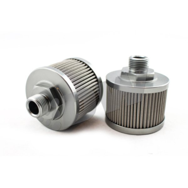 DeatschWerks Stainless Steel 8AN 100 Micron Universal フューエルポンプ Pre-フィルター DWK8-01-08100 WO店