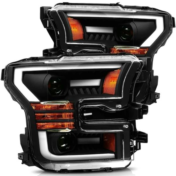 AlphaRex LUXXシリーズ LED プロジェクターヘッドライト Plank Style ブラック 15年-17年 フォード F-150 ARX880167 WO店