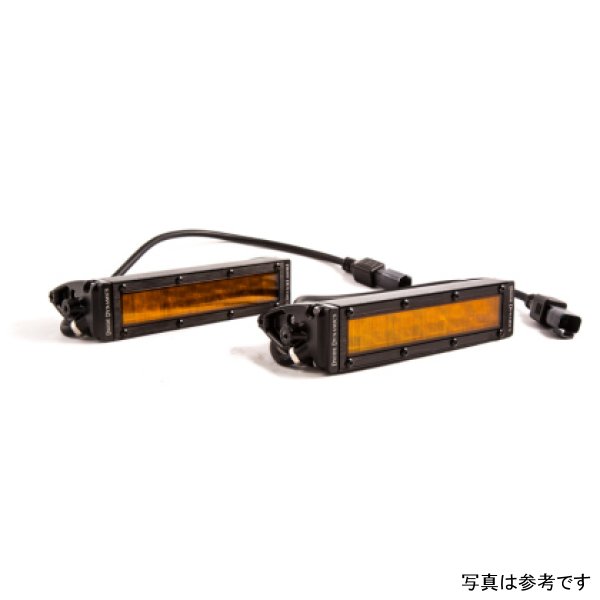 Diode Dynamics 6 In LED ライト Bar シングル Row ストレート SS6 - Amber Wide ライト Bar (2個) DIODD5044P WO店