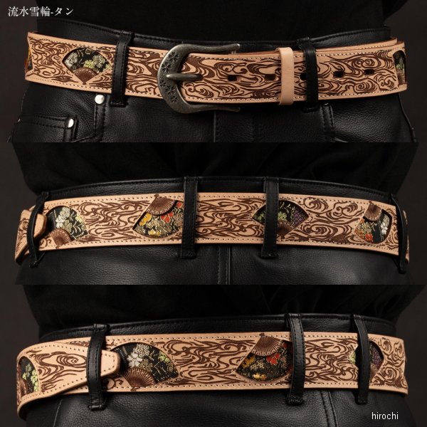 デグナー DEGNER 春夏モデル 花山レザーベルト 流水雪輪/タン Lサイズ 4524486109621 WO店_2