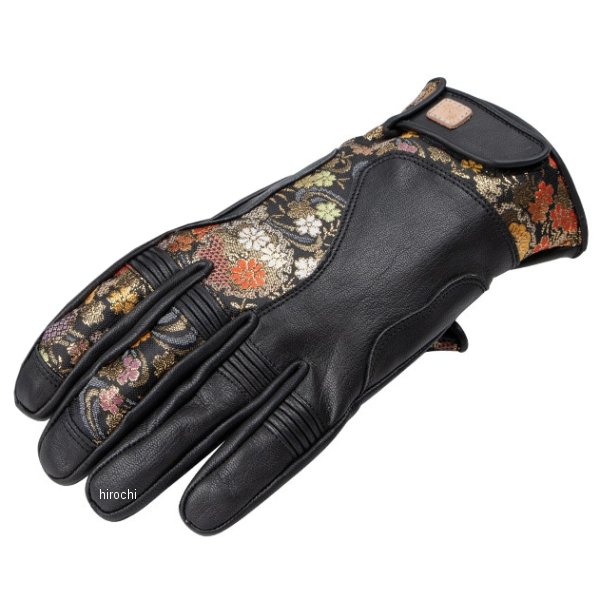 デグナー DEGNER 2025年春夏モデル レザー金襴グローブ 流水雪輪/黒 M