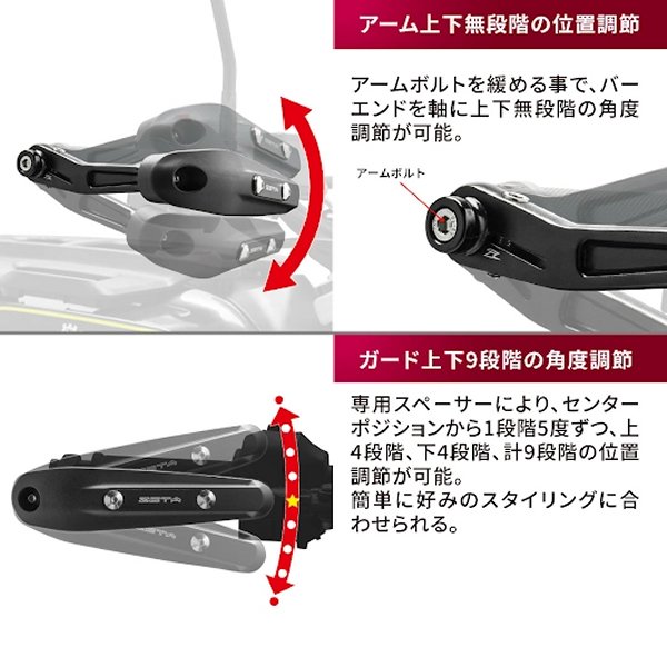 ジータ ZETA ソニックハンドガード PCキット グロム、モンキー 黒