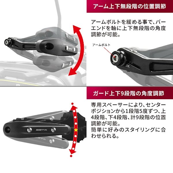 ジータ ZETA ソニックハンドガード PCキット Z900RS、Z650RS ライトスモーク G6315 WO店_4