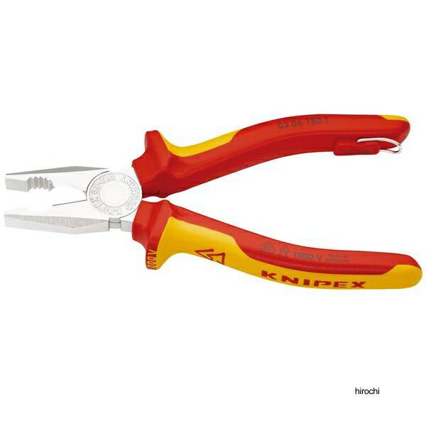クニペックス KNIPEX 1000V 絶縁ペンチ 180mm 落下防止付 0306-180T WO店_1