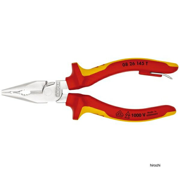 クニペックス KNIPEX 1000V 絶縁ニードルノーズペンチ 145mm 落下防止付 0826-145T WO店_2