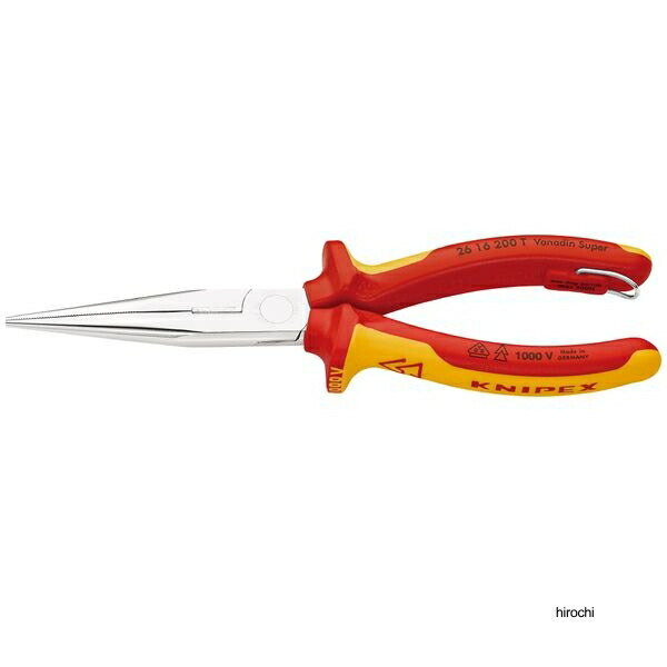 クニペックス KNIPEX 1000V 絶縁先長ラジオペンチ 200mm 落下防止付 2616-200T WO店