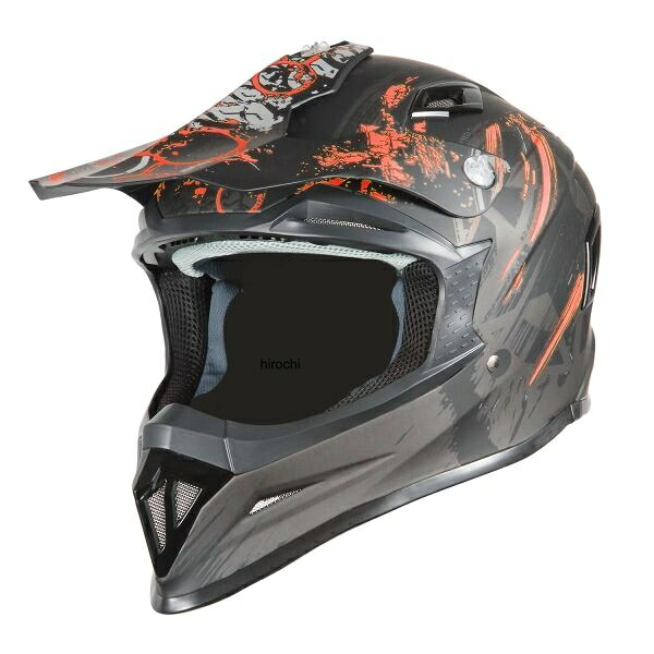 NBS バイクパーツセンター A-762 オフロードヘルメット グラフィックマットレッド 702105 WO店
