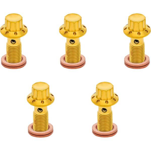 アレンネス Arlen Ness BOLT BANJO 5-PK M10x1.25 GOLD 12-PT SINGLE F/R MC SOFTAIL 1742-0796 WO店 13,957円
