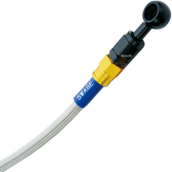 スウェッジライン SWAGE-LINE フロント ブレーキホースキット 03年-04年 GSX-R1000 ゴールド/黒 クリア WO店