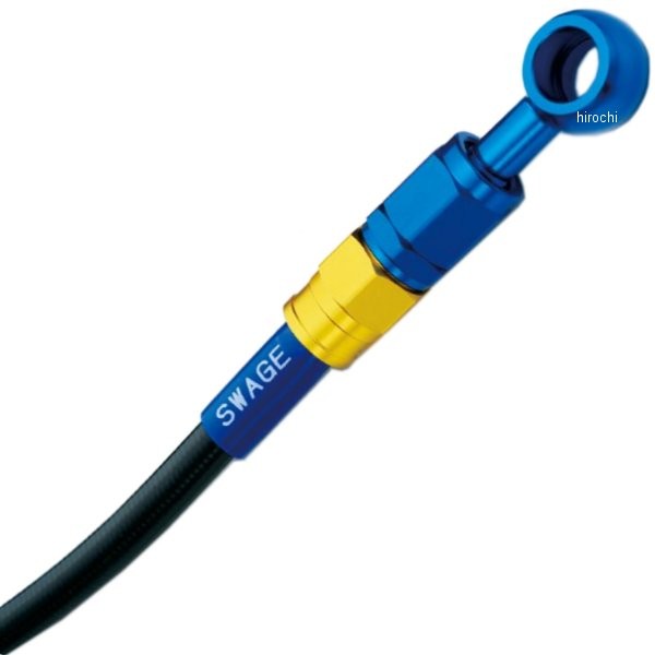 スウェッジライン SWAGE-LINE フロント ブレーキホースキット 08年-11年 エイプ50 タイプD ゴールド/青 スモーク WO店の通販は 7,318円