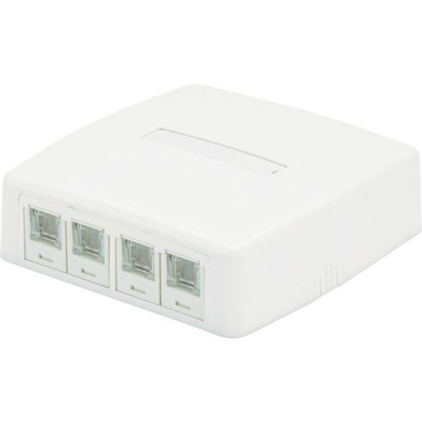 CAT5Eスプリングシャッター付きローゼットキット 4個口 白 JOQ4H500 JOQ4H500-TN WO店