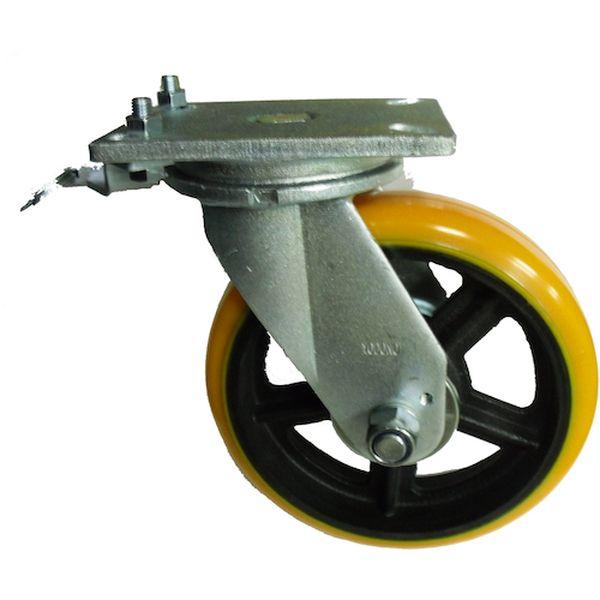 株)ヨドノ ヨドノ 重量用高硬度ウレタン自在車200φ旋回ロック付