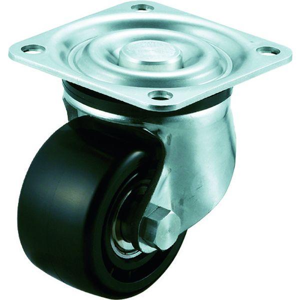 プレート式 自在 ステンレス低床キャスター 強化ナイロン 車輪径65mm Hタイプ SUS-HG型 取付寸法71×71 SUSHG65GNB-TN WO店