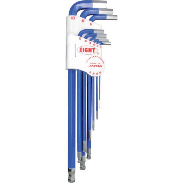 TLCS9NBL (株)エイト エイト 六角棒スパナ テーパーヘッド エキストラロング 単色カラーセット ブルー TLCS9NBL-TN WO店