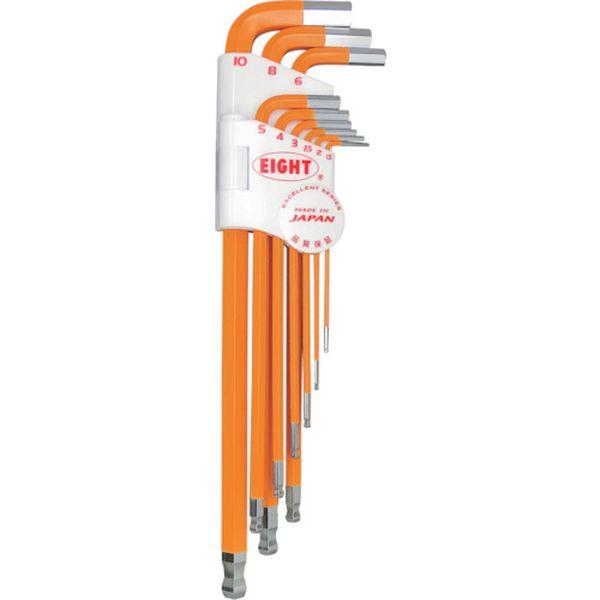 TLCS9NOR (株)エイト エイト 六角棒スパナ テーパーヘッド エキストラロング 単色カラーセットオレンジ TLCS9NOR-TN WO店