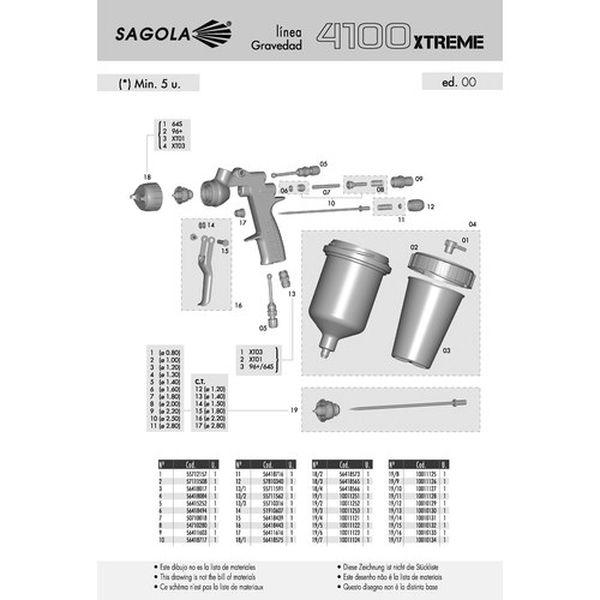 SAGOLA社 SAGOLA 吹きつける火器用 愛好者調節するノズル 56415252 56415252-TN WO店
